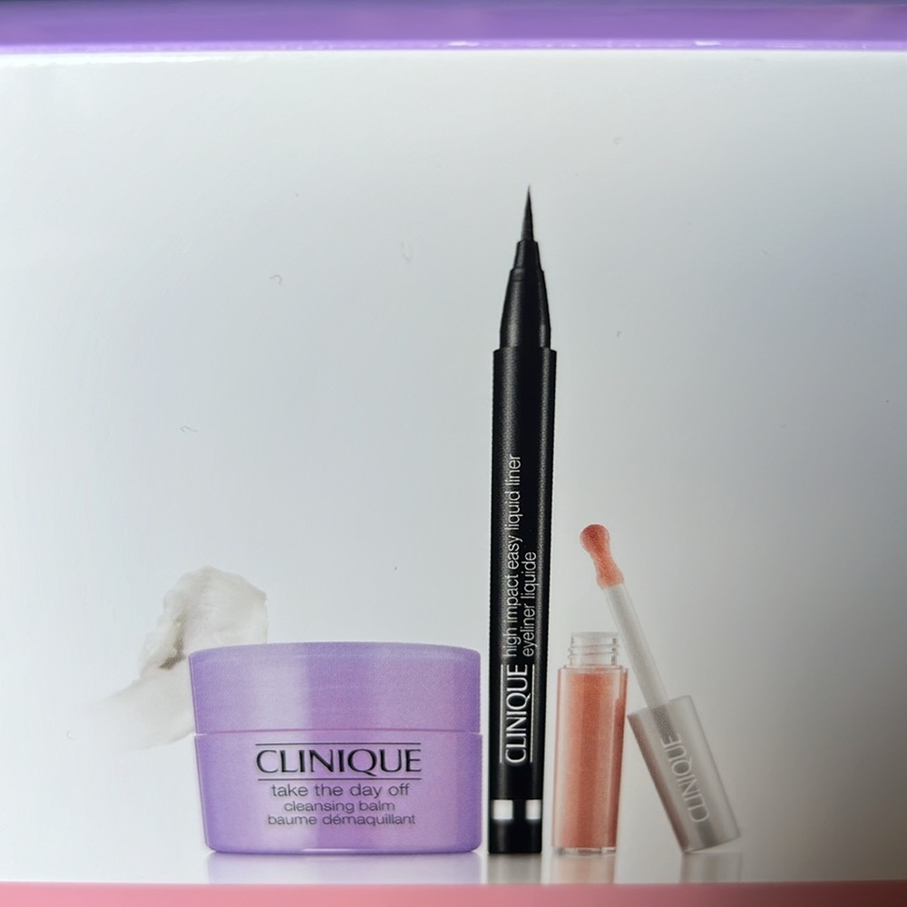 NIB Clinique set: cleansing balm, liquid liner and lip gloss - Picture 2 of 6